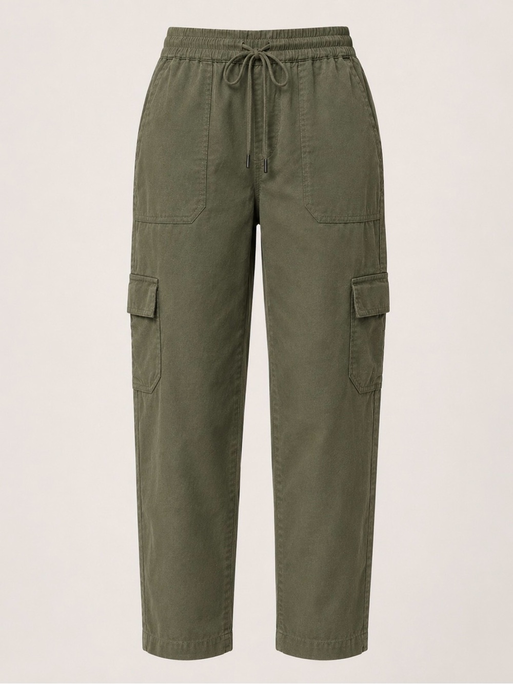 J. Crew Linen blend Olive Green Cargo Pants| Drawstring| Sz 4
